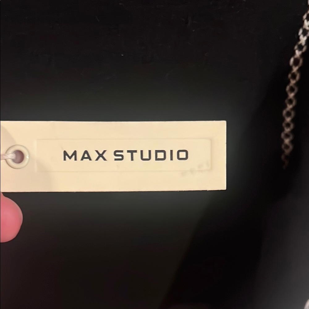 Max Studio Black Sheath Dress Flutter Sleeve Crew Neck - Picture 2 of 6